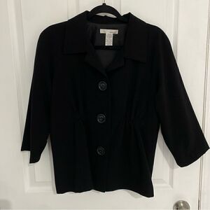 WD.NY Black Cropped Peplum Jacket Blazer Women’s Size 12 Coquette Workwear‎